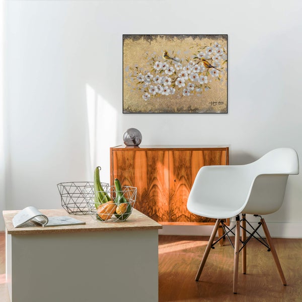 Handgemaltes Gemälde Acrylfarbe 80x60cm Weiß