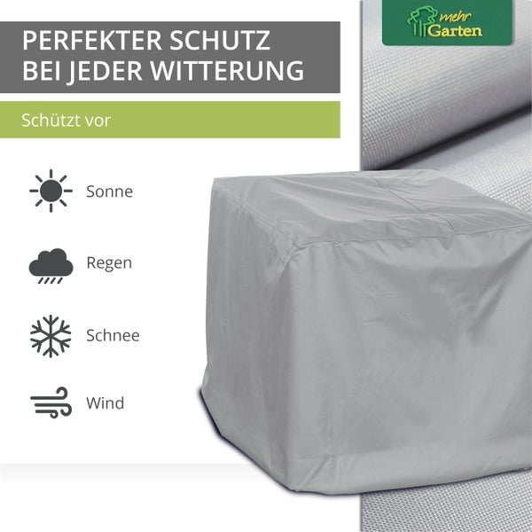 Mehr Garten - Premium PROTECT Loungesessel-Abdeckung, Maße: 100(B) x 100(T) x 80(H) cm I Gartenmöbel-Schutzhülle wasserdicht, UV-beständig & atmungsaktiv aus robustem Gewebe I Taupe (Hellgrau)