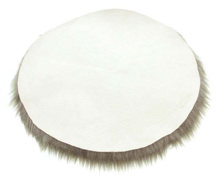 FRANK FLECHTWAREN | Dekofell Light Platin, rund, POLYESTER, POLYACRYL, Ø 40 cm