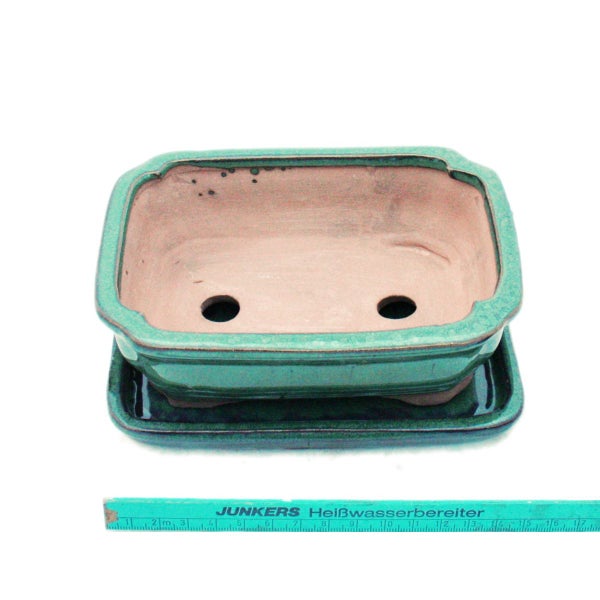 Keramik Bonsaischale mit Untersetzer