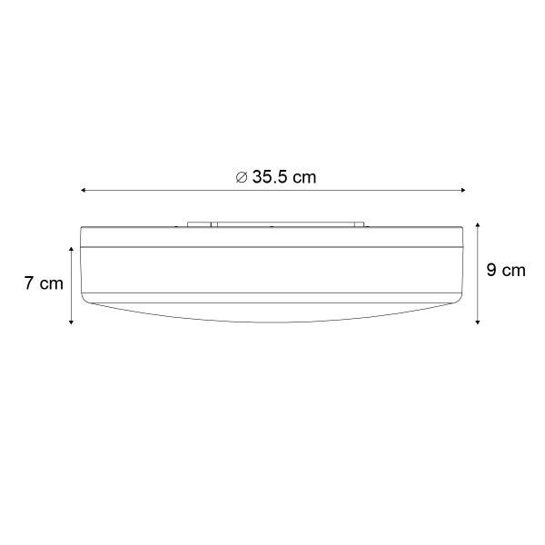 Deckenleuchte Schwarz mit Rauchglas 35,5 cm inklusive dimmbarer LED - Fira