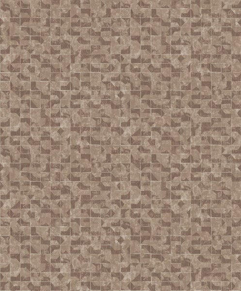 Masureel Tapete Fliesenmuster Braun - 53 cm x 10.05 m - 630710