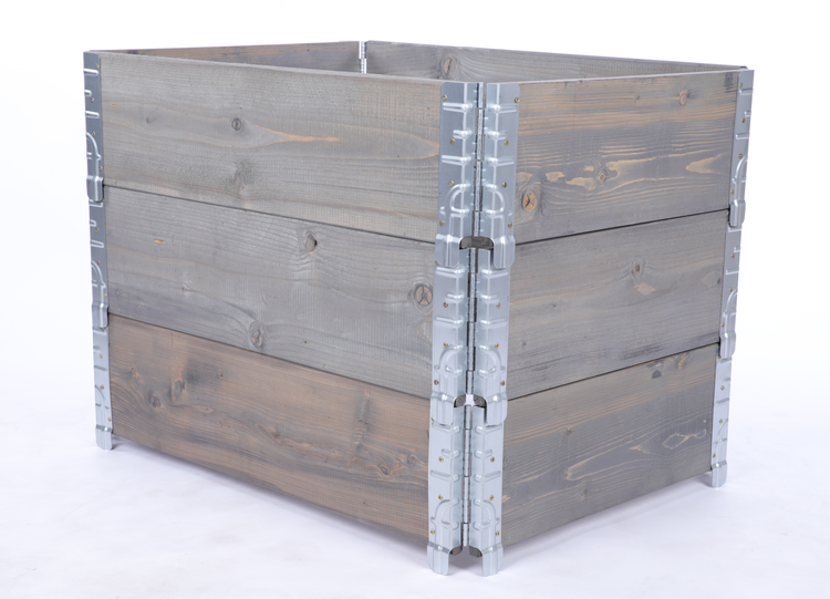Hochbeetkisten GrowBox HxBxT 60x60x80 cm 3 Ebenen Holz Grau