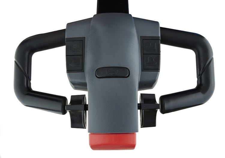 Griff einer Handhubwagen-Steuerung mit Hebe- und Senkfunktionen sowie Hupe