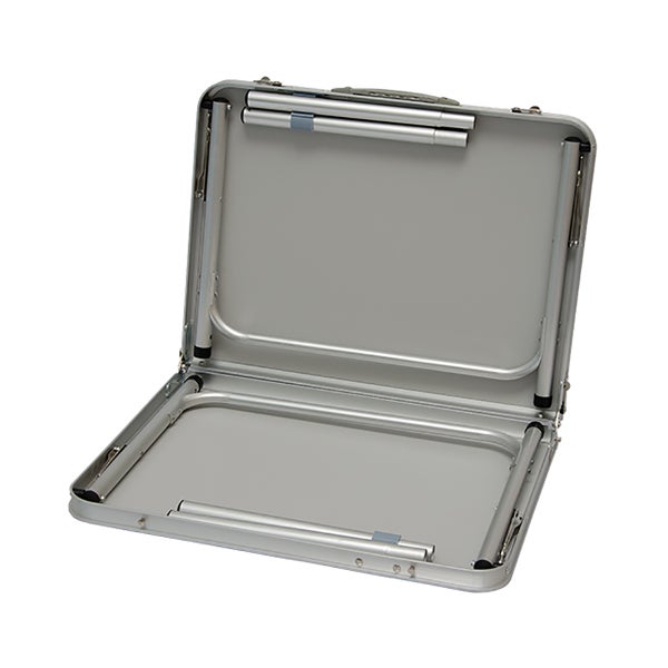 AMANKA klappbarer höhenverstellbarer Campingtisch 90x60x70 cm Leichtgewicht Klapptisch Reisetisch im Kofferformat Dunkel Grau