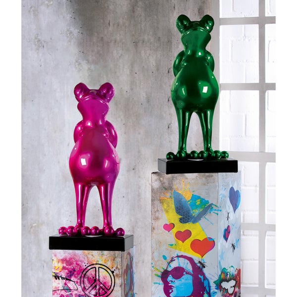 Skulptur GILDE Dekoration Höhe 68cm Breite 30cm pink Kunstharz, Marmor