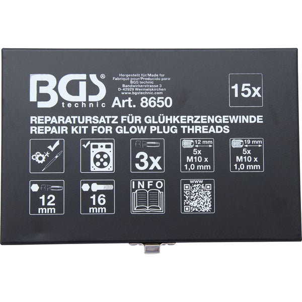 BGS technic Reparatur Satz für Glühkerzengewinde