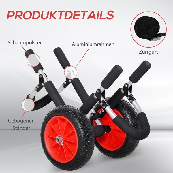 HOMCOM Surfwagen, L64 x B55 x H38,5 cm, Alu, Silber