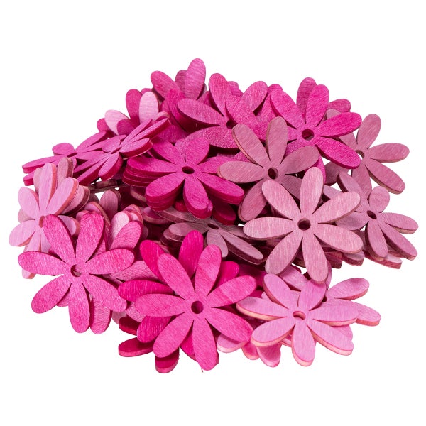 Dekorative Holzblumen, pink