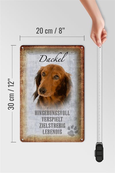 Blechschild Spruch 20x30cm Dackel Hund lebendig Schild