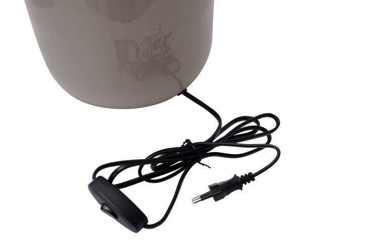 Dekorative Tischlampe Taupe Gold, Klassische Nachtischlampe 43 cm | Wohnzimmer Esszimmer Leuchte