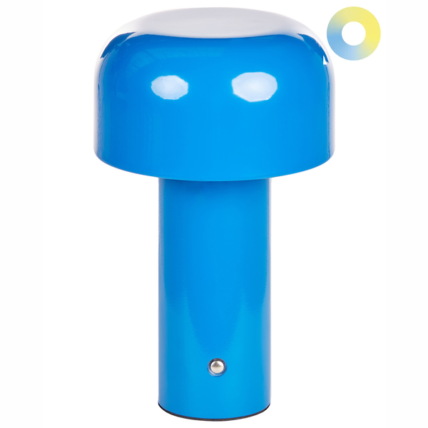 Blaue Tischleuchte mit Pilzform
