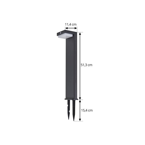 Lindby LED Solarleuchten Eleazar dimmbar (spritzwassergeschützt (Modern) in Schwarz aus Aluminium (1 flammig, ) - Solarlampe Solarleuchte Garten