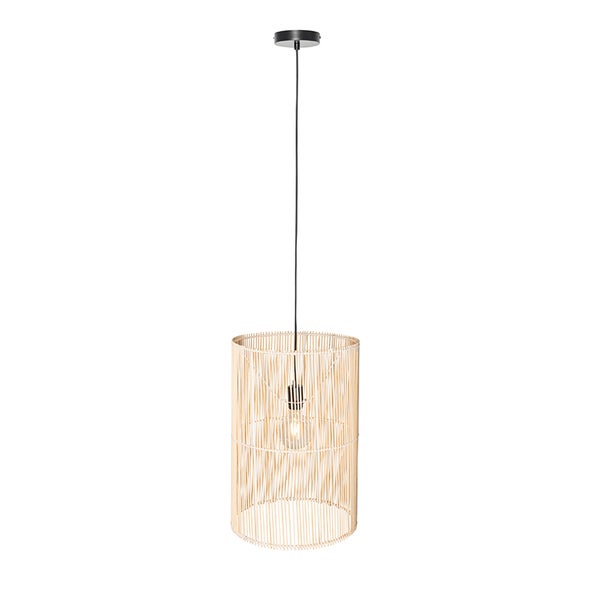 Hängelampe mit Lampenschirm aus Holzstreben