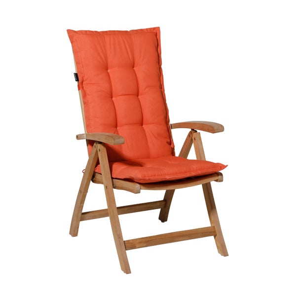 Hochlehnerauflage Panama Flammenorange - Ca. 123x50 cm - 4er-Set