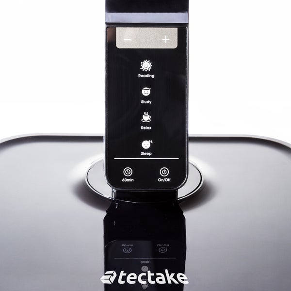 tectake  Schreibtischlampe, LED, dimmbar, klappbar, 14W inklusive USB-Anschluss schwarz