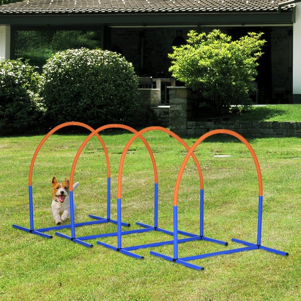 PawHut Hund Agility Set, 88L x 64B x 95H cm, PE, ABS, Blau+Orange