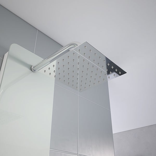 Home Deluxe - Duschpaneel - DIVE Weiß - Maße: 150 x 25 x 9 cm, Front: Glas, inkl. Tropenbrause und komplettem Zubehör