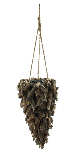 Dekoleidenschaft Pflanzenampel aus Rattan, braun, Ø 20 cm, Blumenampel für Drinnen & Draußen, Hängeampel für Balkon & Garten, Hängeblumentopf, Gartendeko zum Aufhängen