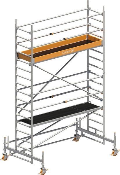 Layher Fahrgerüst mit zwei Arbeitsbühnen