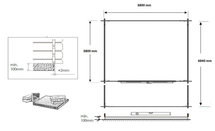 Gartenhaus, Gerätehaus 28m2 - 4x4m - 40mm
