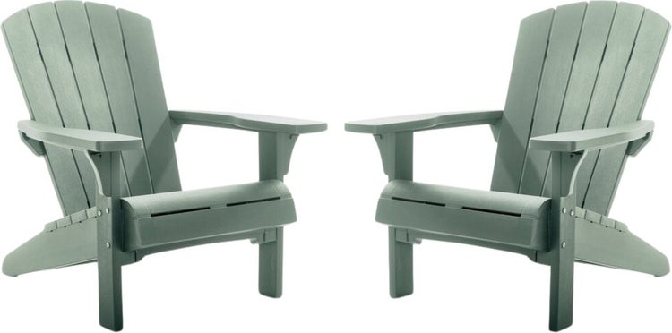 Zwei Adirondack Gartenstühle aus Kunststoff