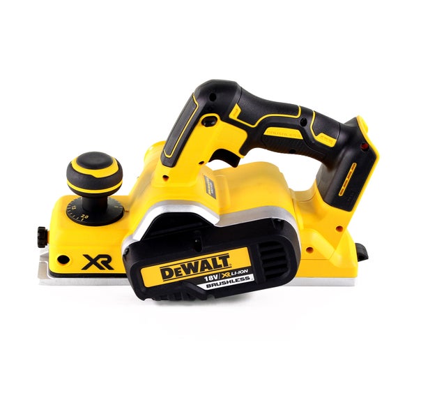 DeWalt Akku Elektrohobel mit 18 Volt bürstenlosem Motor für präzise Holzarbeiten.