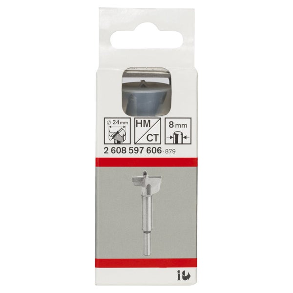 Forstnerbohrer im Paket, 24 Millimeter Durchmesser, 8 Millimeter Schaftdurchmesser