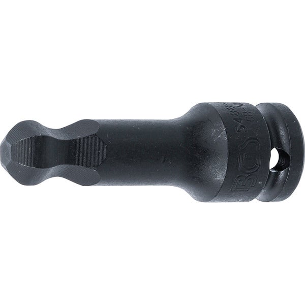 BGS Kraft-Bit-Einsatz Länge 75 mm Antrieb Innenvierkant 12,5 mm (1/2) Innensechskant mit Kugelkopf 14 mm - 5488-14