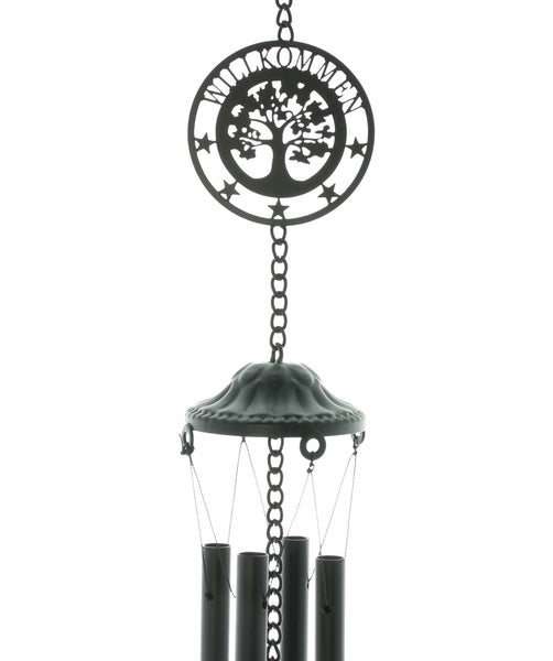 FRANK FLECHTWAREN | Windspiel Willkommen, METALL, 7 x 7 x 80 cm