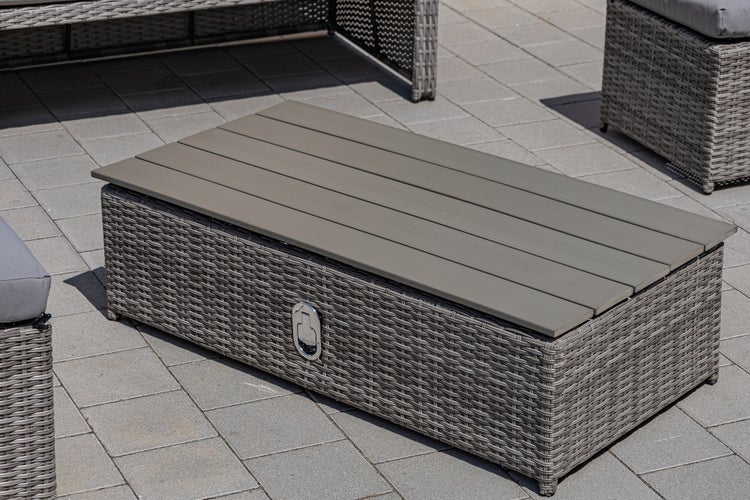 Ondis24 Lounge Sitzgarnitur aus Rattan, 4-tlg. mit Lift-Tisch, Gartenmöbel