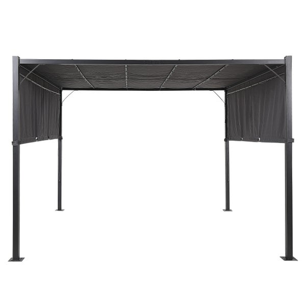 Pavillon LED PARGA Metall 310 cm 310 cm Dunkelgrau