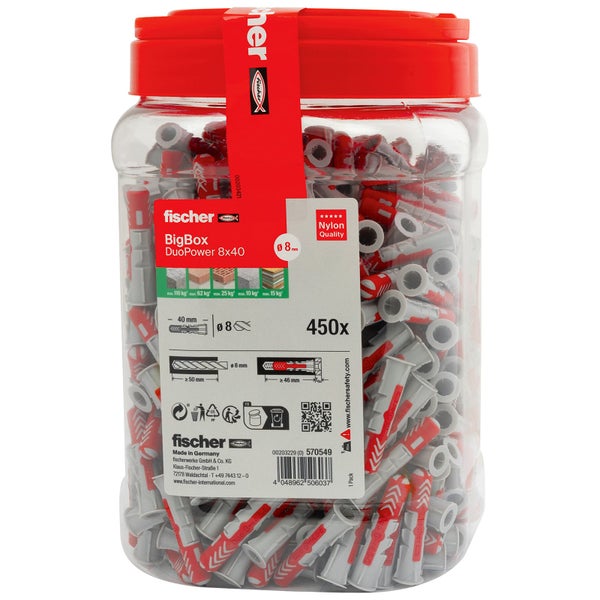Fischer BigBox DuoPower 8x40 Dübel, 450 Stück
