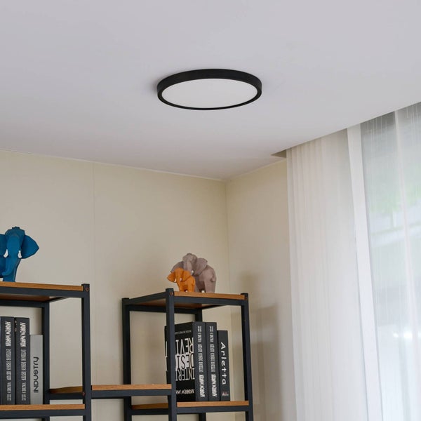Lindby LED Smart Home Deckenlampe Pravin dimmbar (Modern) in Schwarz (1 flammig, ) - Deckenleuchte Lampe Wohnzimmerleuchte