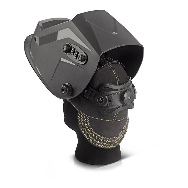 Schweißhelm auf einer Kopfattrappe