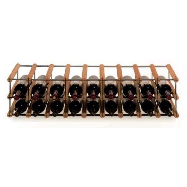 PROREGAL Modulares Weinregal Vinotega Mod Metal HxBxT 22,5 x 92,5 x 24,5 cm 9 x 2 Flaschen Massives Kiefernholz Braun Geölt