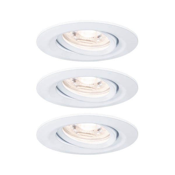LED Einbauleuchte Nova Mini Coin Basisset schwenkbar rund 66mm 15° Coin 3x4W 3x310lm 230V 2700K Weiß matt