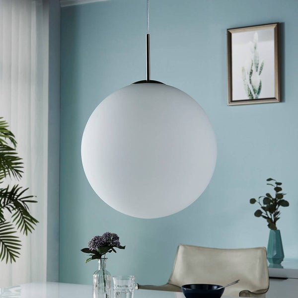 Lindby Pendelleuchte Marike (Modern) in Weiß aus Glas (1 flammig, E27) - Hängelampe Esstischlampe Hängeleuchte Wohnzimmerleuchte