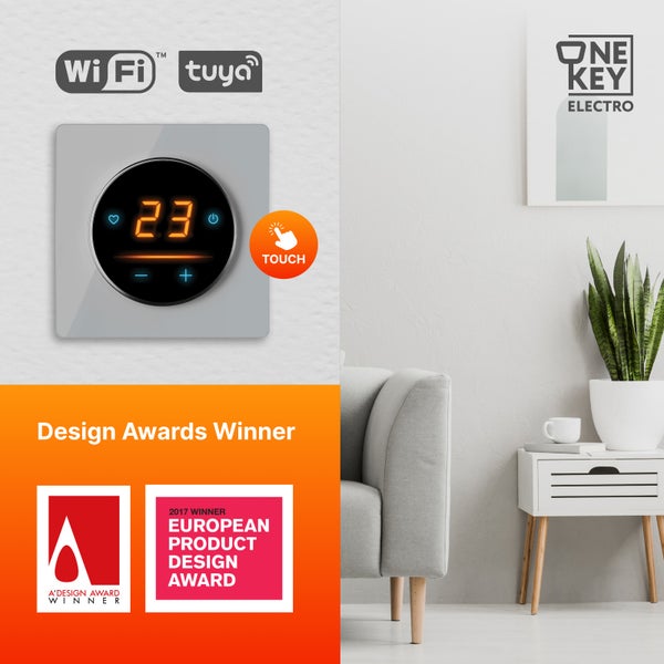 WLAN Thermostat mit Touchfunktion und One Key Electro Logo