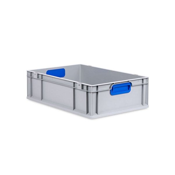 PROREGAL Spar Set 10x Eurobox Nextgen Color Mit Auflagedeckel & Schiebeschnappverschlüsse HxBxT 17 x 40 x 60 cm Griffe Blau Geschlossen Glatter Boden