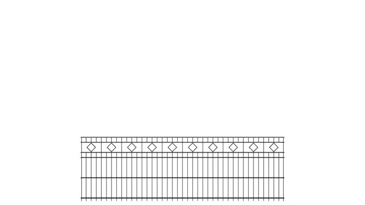 Doppelstabmatte 6/5/6 mit Raute ZAUNGURU BASIC-Linie, Schmuckzaun, Höhe: 63cm, Breite: 200,5cm, Doppelstabmattenzaun verzinkt und zusätzlich in RAL 7016 Anthrazitgrau pulverbeschichtet