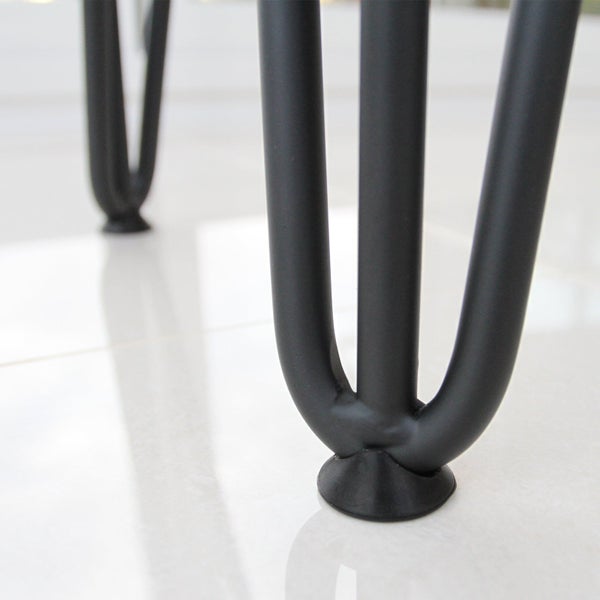 4 x 30.5cm Hairpin Tischbeine 3 Streben - 12mm - Schwarz