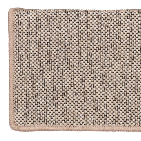FLOORDIREKT Stufenmatte Sabang - Sisaloptik - Gekettelter Rand & Selbstklebend - Beige - 23,5 x 65 cm - Rechteckig