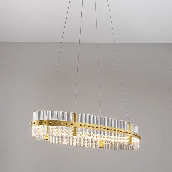 LED Pendelleuchte Kezo in Transparent und Gold 45W 4402lm