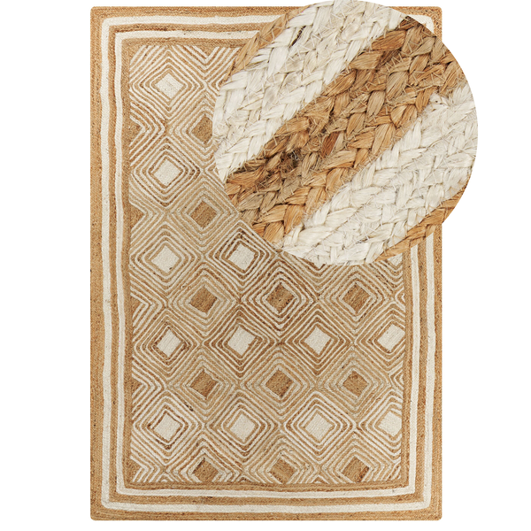 Teppich MENGEN 160 x 230 cm Jute Beige