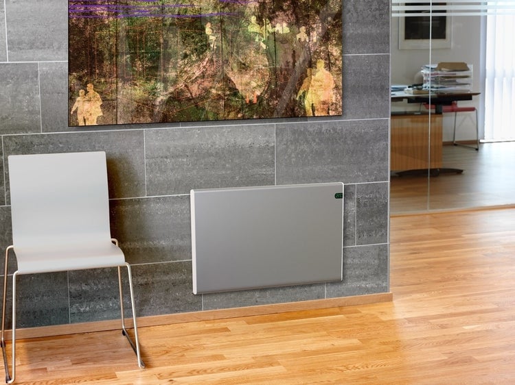 Konvektor Adax Neo 140 x 37 cm 2000 W Stahl Schwarz inkl. digitalem Thermostat, Wandmontagehalterung, beleuchtetem Display, Programmierfunktion