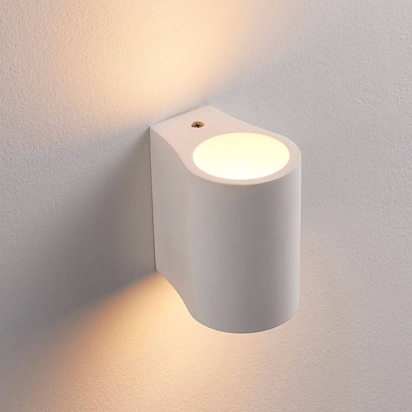 Lindby Wandleuchte, Wandlampe Innen Jannes (Modern) in Weiß aus Gips/Ton (1 flammig G9) - Wandstrahler Wandbeleuchtung Schlafzimmer / Wohnzimmer Wohnzimmerleuchte
