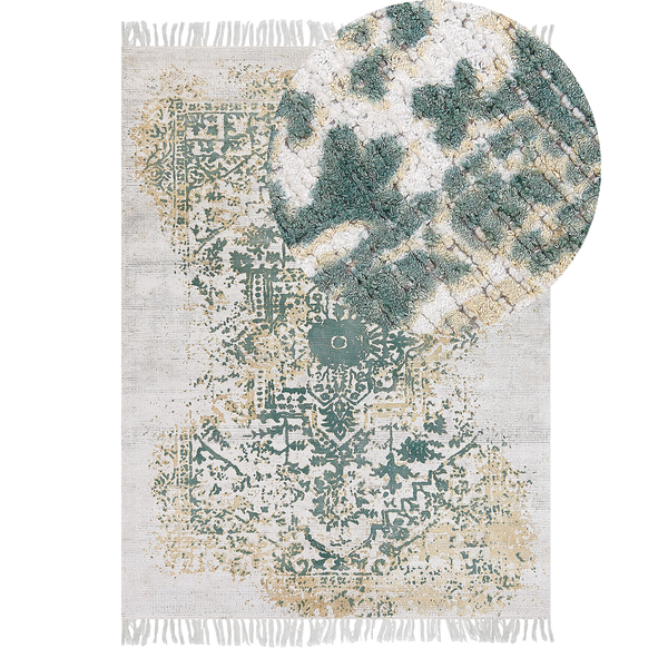 Teppich BOYALI Hellbeige 140 x 200 cm Viskose