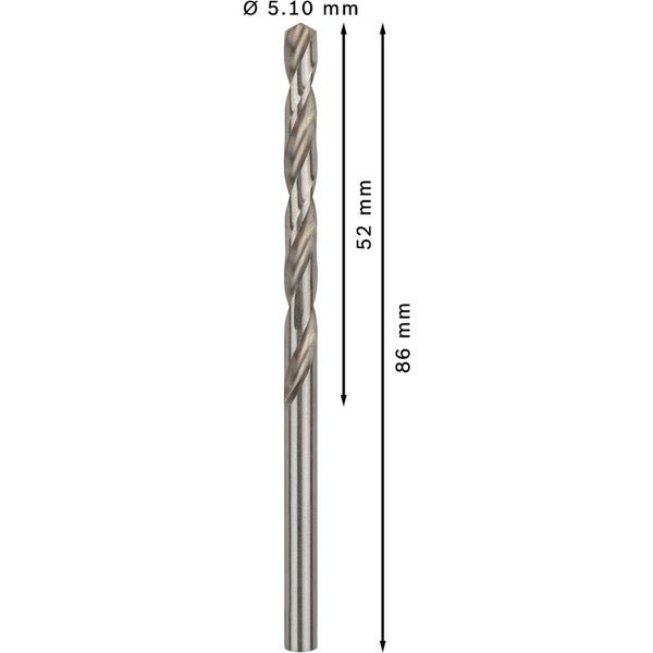 Bosch PRO Metal HSS-G Spiralbohrer 5,1 x 52 x 86 mm - 2608585491