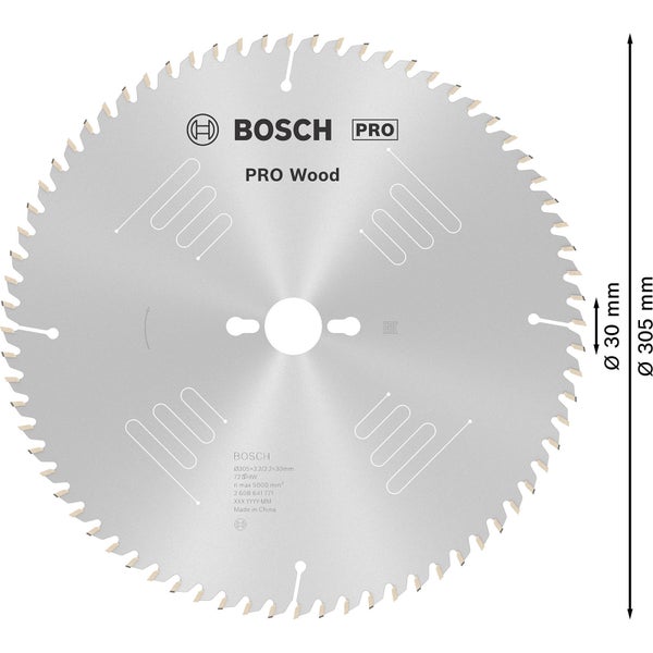Bosch PRO Wood Kreissägeblatt 305 x 3,2 x 30 mm - 2608641771